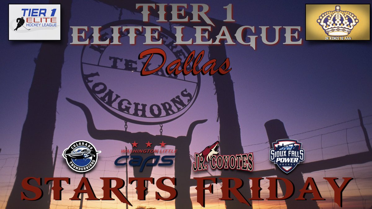 JrKings16AAA's tweet image. T1EL SHOWCASE DALLAS!! Starts Friday. All games on @LiveBarn. There will be time for BBQ. @T1EHL @JrKings06 @hockeymaps