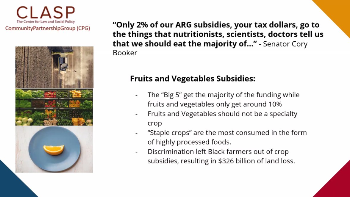 "Nutritious food shouldn't be considered special food, it should be considered a priority" #CPGTweets