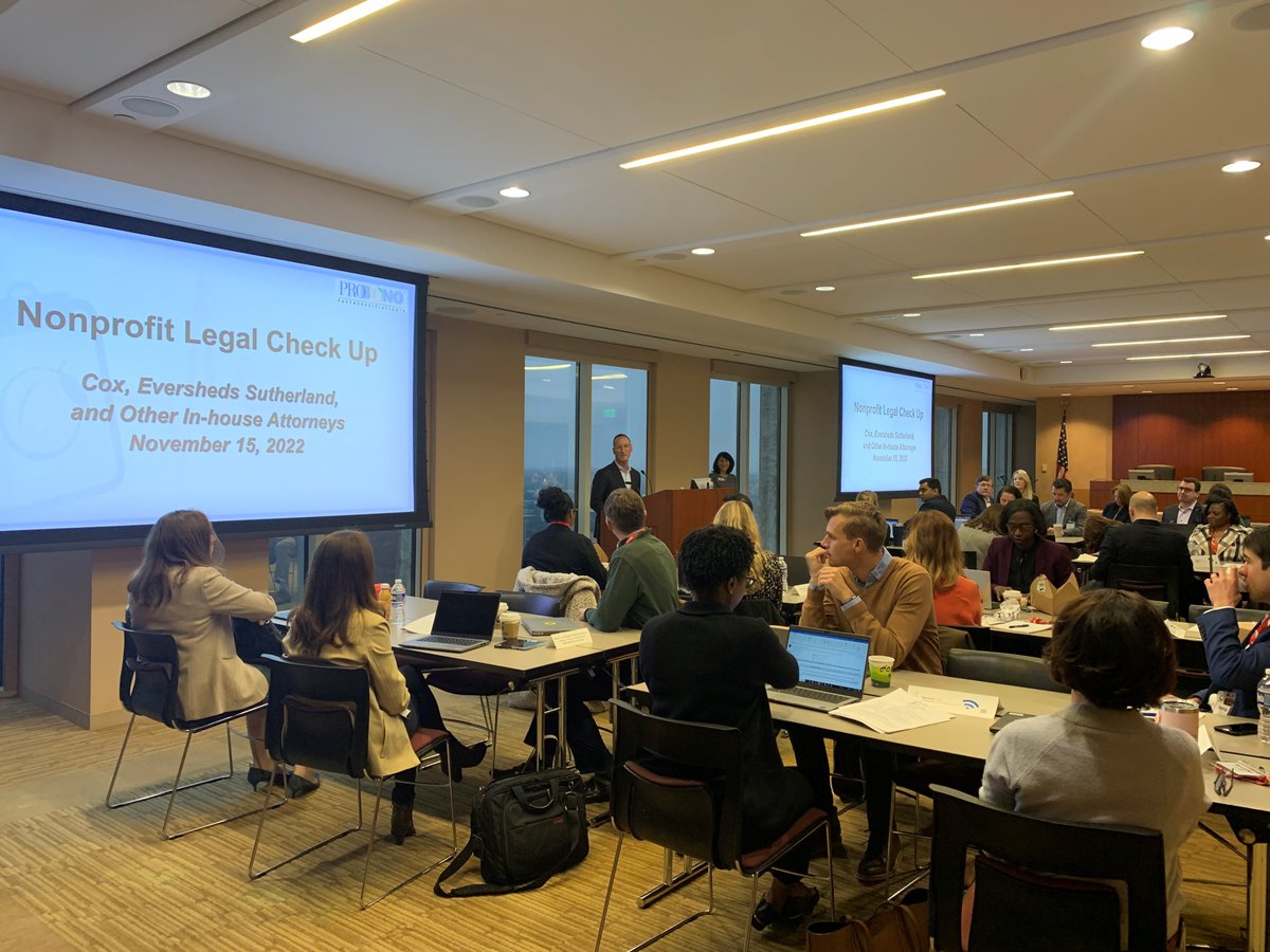 ESgloballaw's tweet photo. Thankful to our friends at @CoxEnterprises and the @pbpatl for another great year of the Nonprofit Legal Check Up! Special thanks to our CLE presenters, Kitty Cohen, Brian Murphy, Jennifer Sandlin, and Bonnie Burke. #PBPA #ProBono https://t.co/Xuv1TH9Eyw