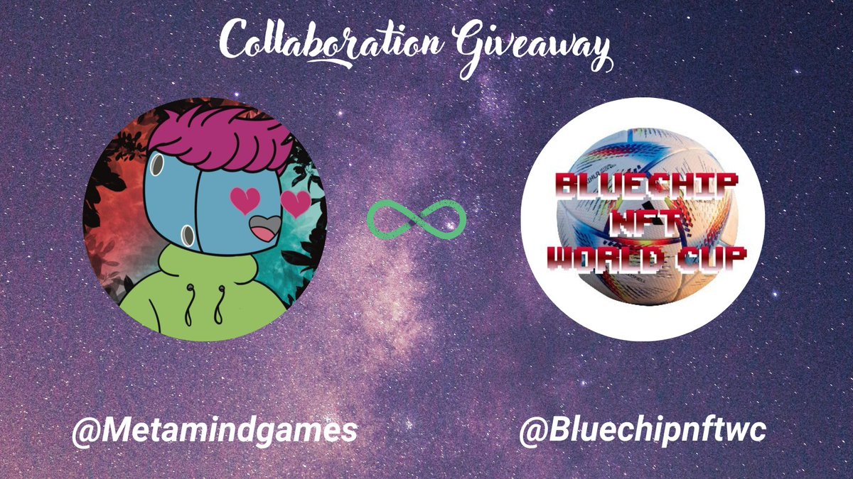 MetaMindGames's tweet image. ⚽⚽WL GIVEAWAY⚽⚽

✅🎁  We are giving away 🎁✅
5 x WL spots  @bluechipnftwc
5 x WL spots  @Metamindgames 

To Enter:

⚽ Follow @bluechipnftwc  &amp;amp; @MetaMindGames 
⚽ Like + Retweet this post
⚽ Tag 3 Friends below

⏰ Ends in 24 hours!

#NFTGiveaways #NFTCommunity #nfts #Web3