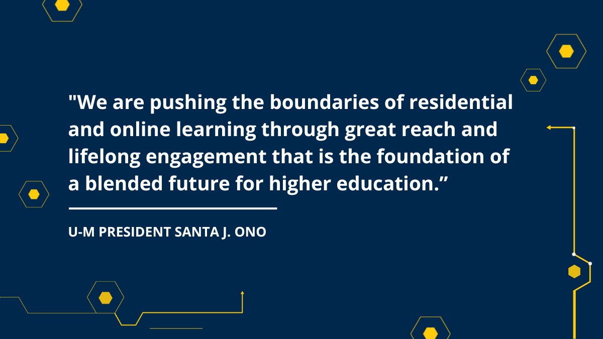 UMichiganAI's tweet photo. The Center is proud to continue our progress in creating a blended future for @UMich, expanding U-M's capacity to develop leaders and citizens who will challenge the present and enrich the future. Read more in @UMichPrezOno leadership address at https://t.co/k2AscQVOUl. https://t.co/U50byLLd6V