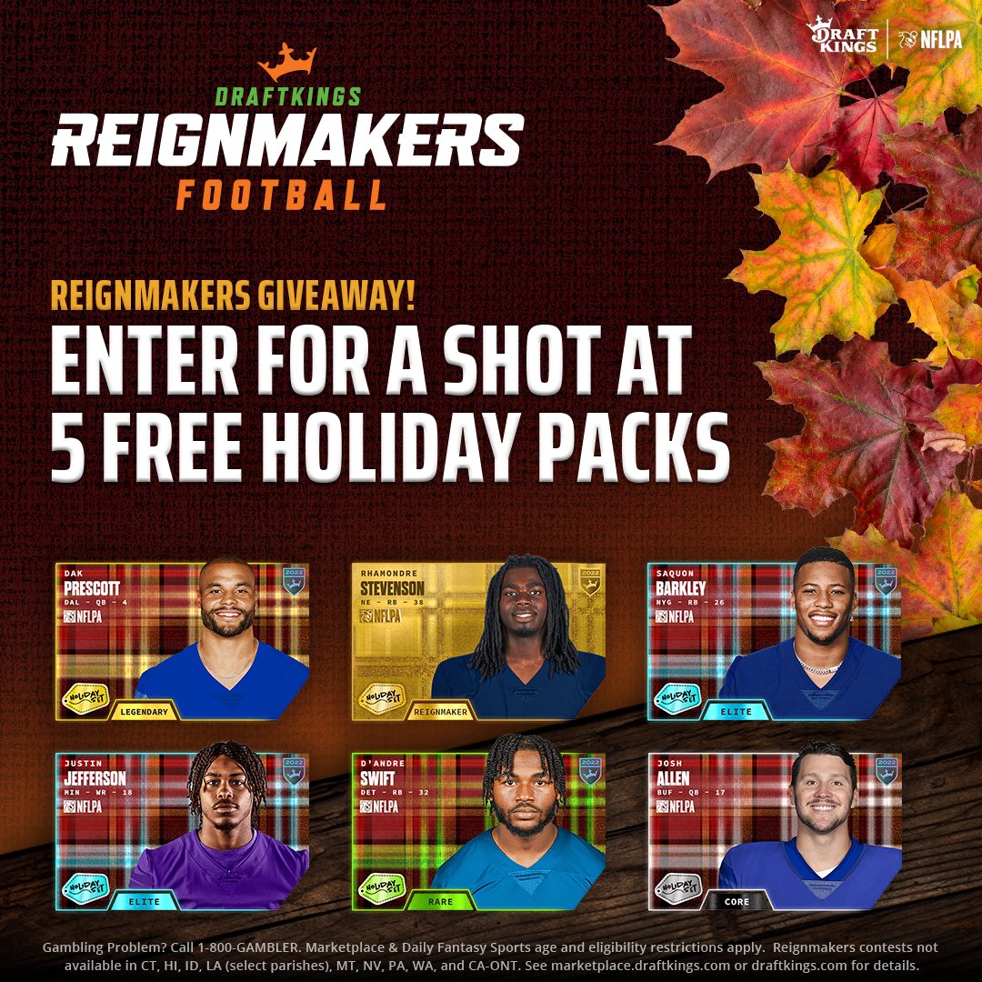 Thanks to @DraftKings, I'm giving away 5 @DKReignmakers holiday packs to 1 winner so you can compete for $1M on 11/24! Enter now ⬇️ 🏈 Follow me & @DKReignmakers 🏈 Retweet this! 🏈 Reply with what you’d do if you won ⬇️ Ends 11/18 at 5 PM. T&Cs: dkng.co/DAVISGIVEAWAY