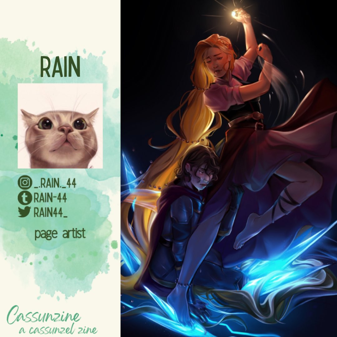 ☀️Page Artist <a href="/Rain44_/">✨Rain✨</a> 🌙

Rain is a 19 year old Italian artist who loves drawing long haired women and sparkly things. They also love their tiny kitty Napoleon.

Follow us on Instagram &amp; tumblr! Preorders open December 🏹🎨
#cassunzel #tts #tangledtheseries #zine #disneyzine
