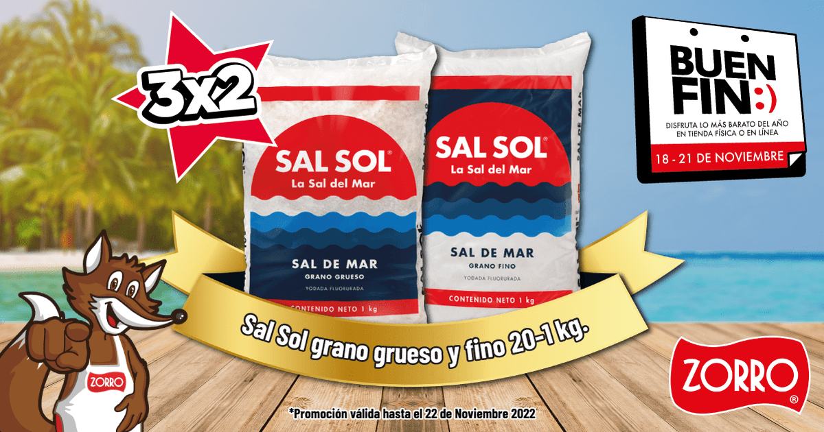 oficial_zorro's tweet photo. 🤗 ¡Qué no se te olvide llevar a tu negocio #SalSol grano grueso y fino! 🧂 Corre a tu sucursal #Zorro 🦊 favorita. ¡Aprovecha las ofertas que tenemos en este #BuenFin! 🤑#PreciosdeMayoreoCercadeTi 🏪
🕐 *Válida al 22 de Noviembre 2022 https://t.co/RNO5rom60D