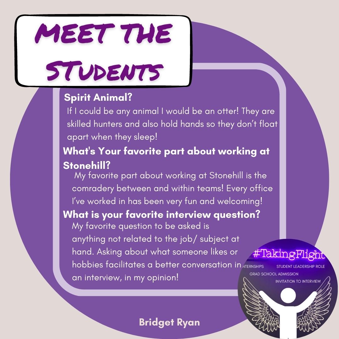 This week we are kicking off our student section of the #meetthestaff campaign. Our office is happy to introduce you all to our first Career Ambassador Spotlight Bridget Ryan.