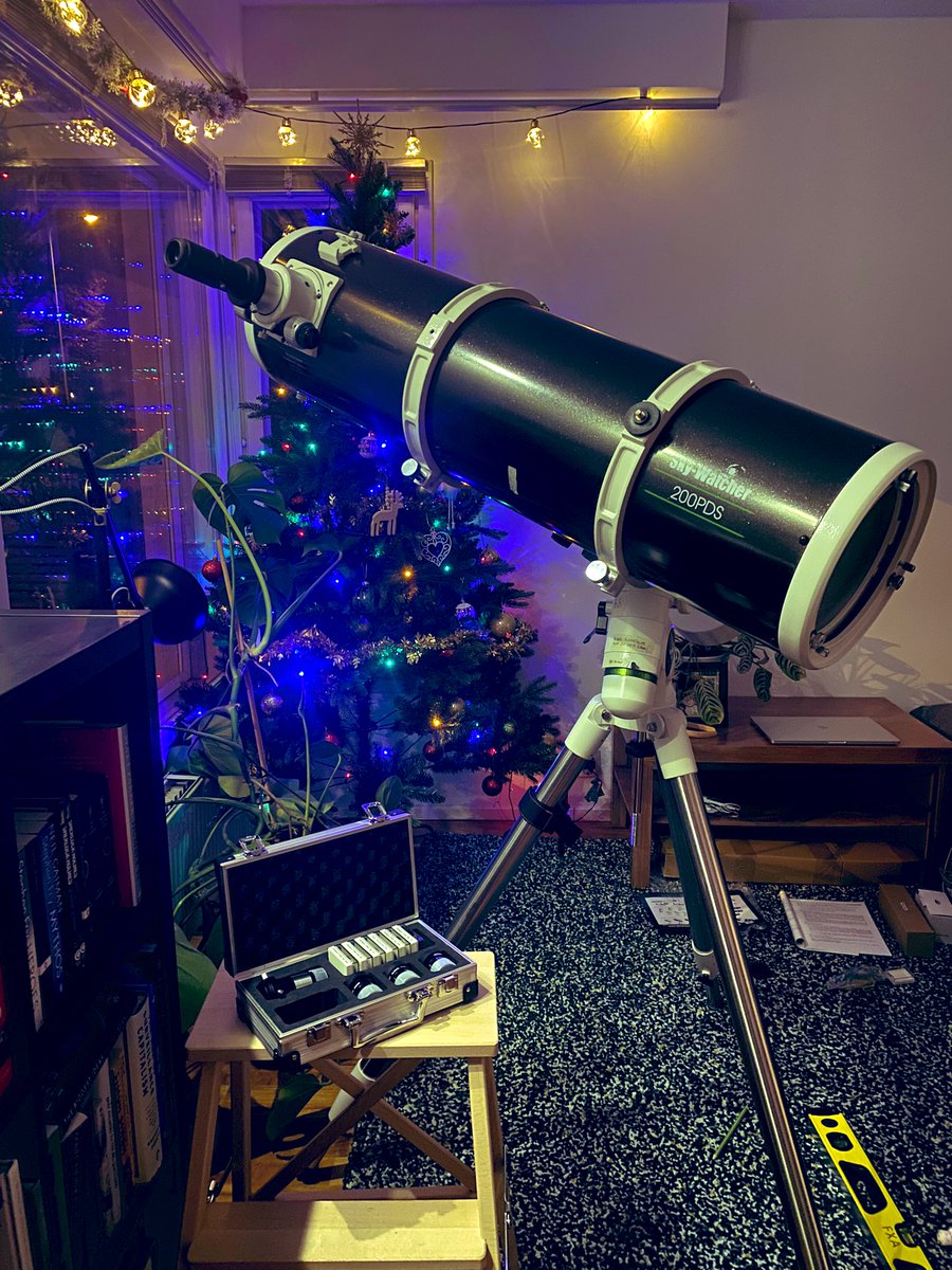astroioannaki's tweet photo. First light into my long awaited SW200PDS/1000 that just arrived. Mounted and balanced, now just need to wait for clear skies… ❄️🌨
#SkyWatcher #200PDS #Telescope #Astronomy #Astrophotography #Stellarium #HEQ5Pro #SynScan https://t.co/EZnUDwIJu0