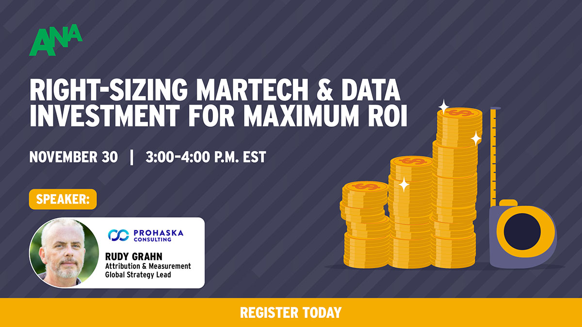 TeamProhaska's tweet photo. Don't miss out on this webinar on how to right-size your data and tech investment for maximum value! @HeathenRustic will be speaking at this webinar hosted by @ANAmarketers. #RightSizeMartech 
https://t.co/wOBpl9WkK2 https://t.co/eQrX4U0J3n
