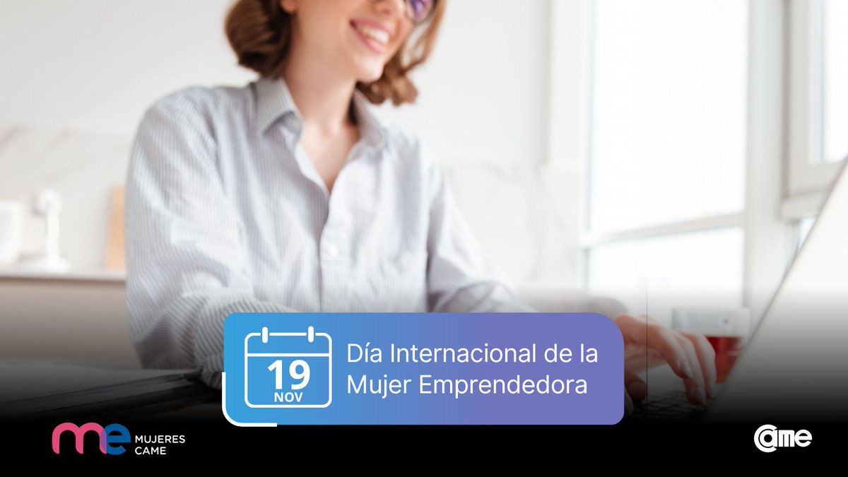 CAMEMujeres's tweet photo. En el Día Internacional de la Mujer Emprendedora desde MECAME saludamos a las mujeres de nuestra red a quienes reconocemos y acompañamos día a día en el camino que han iniciado en pos de contribuir al empoderamiento femenino 💜.
#mujer #emprendedora #emprender #MECAME #CAME https://t.co/EQnLlQ2s66