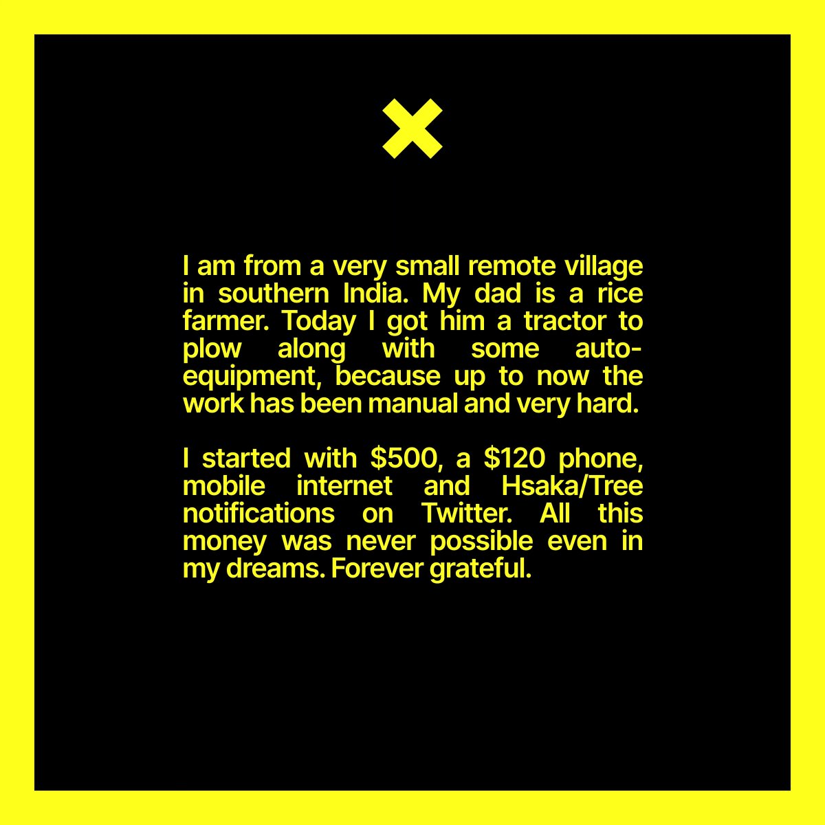 I started with $500, a $120 phone, mobile internet and Hsaka/Tree notifications on Twitter.