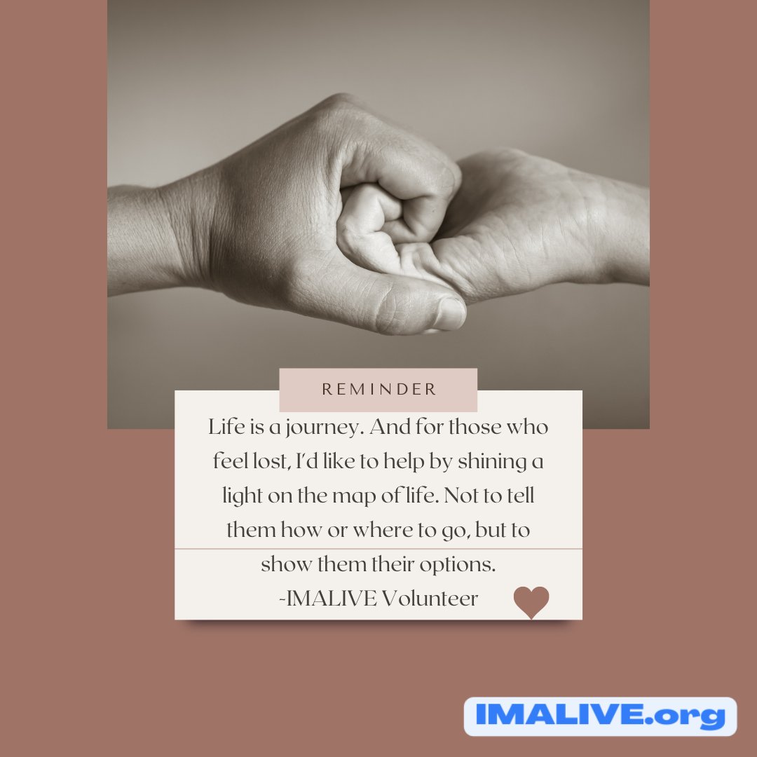 If my life can touch and affect just one other person positively, then I consider my life a success. - IMALIVE.org Volunteer