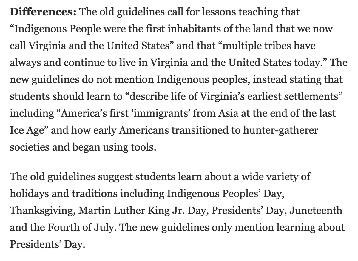 Feels like another round of paper genocide for Virginia's Indigenous communities. This time <a href="/GovernorVA/">Governor Abigail Spanberger</a> at the helm. And let's not forget seven are Nations. washingtonpost.com/education/2022…