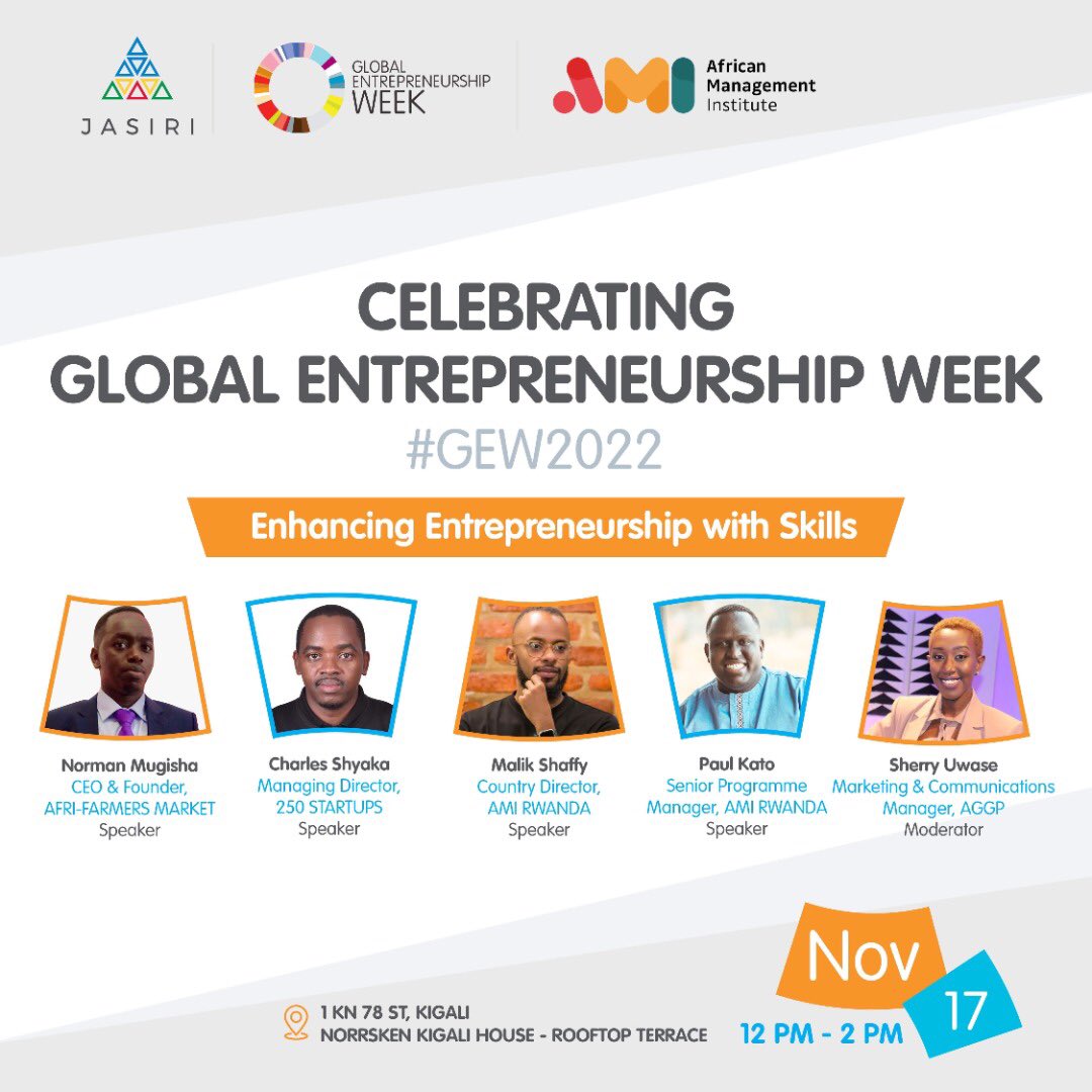 It was great to celebrate Global Entrepeneurship Week with @Jasiri4Africa @RwandaAMI @afrifarmersm 

Dear entrepreneurs try to deliver the vision and the provision will come! #GlobalEntrepreneurshipWeek