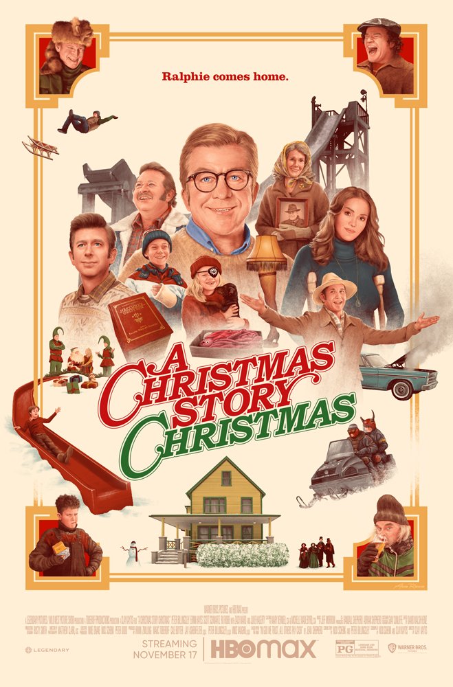 warnerbros's tweet photo. Artist Adam Rabalais is giving us all the holiday feels in his custom poster for A Christmas Story Christmas. Stream it now exclusively on HBO Max! https://t.co/eYyTHpar4m