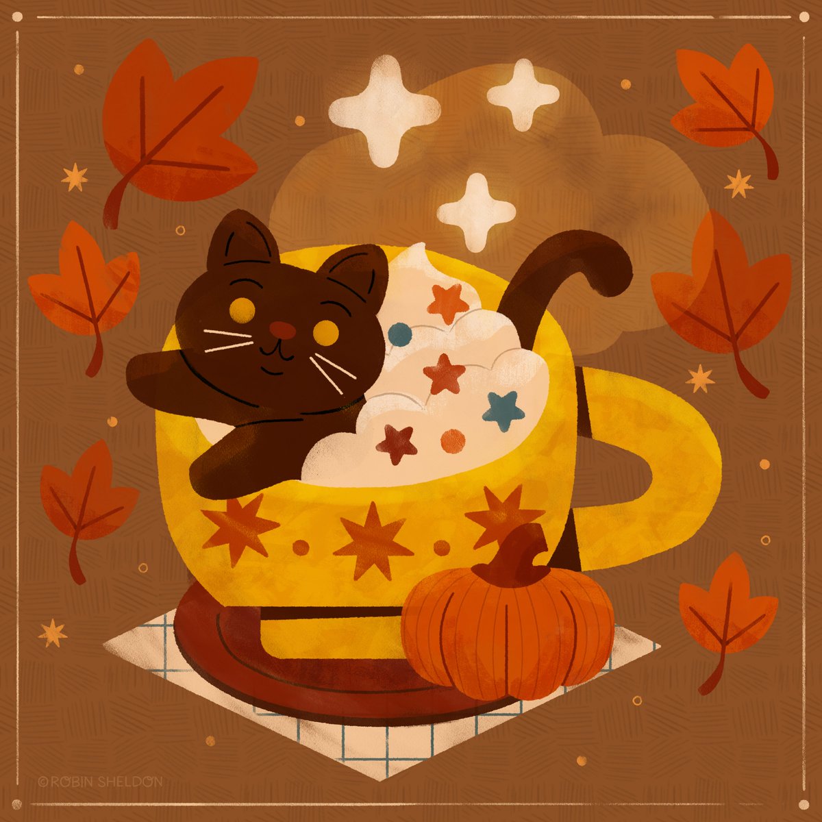 Robin_Sheldon's tweet photo. Had to do this ✨cozy pumpkin spice dtiys✨ from @berriemoo !! So cute. And congrats on the 2k! #berriemoo2k #illustration https://t.co/HAZAk9QAvO