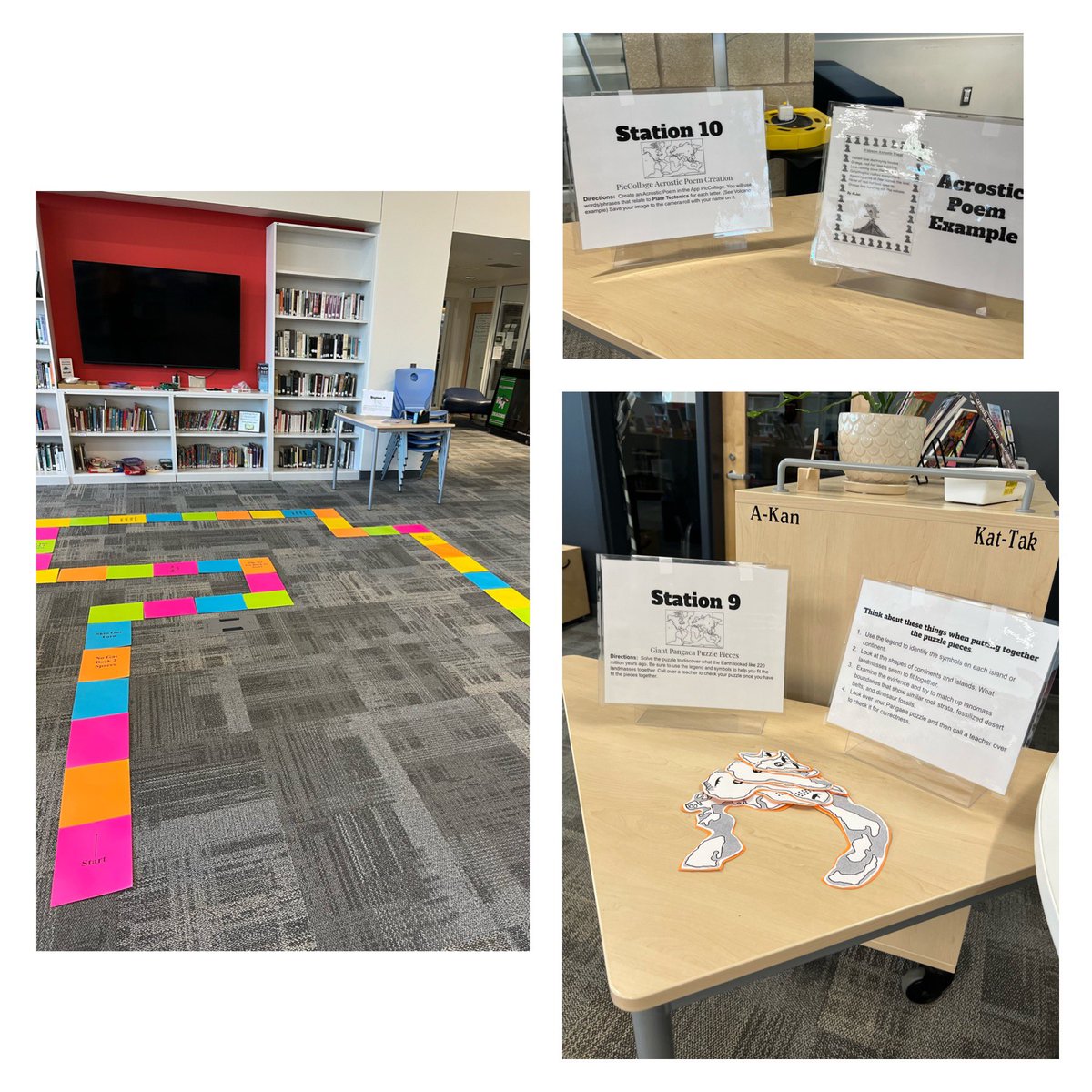 LibraryWmhs's tweet photo. Collaboration with Earth Science Teachers - Plate Tectonic Stations in the library. #stationlearning #librarylife #collaboration @Greene_Schools @WMHSDragons https://t.co/BTjUWahpb4