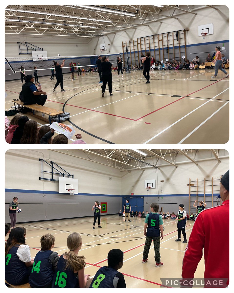 We are celebrating our volleyball players and their great season today with a Staff against student volleyball game, we are incredibly proud of all our volleyball players and the season they had! #MySD35Community #WixBearPride