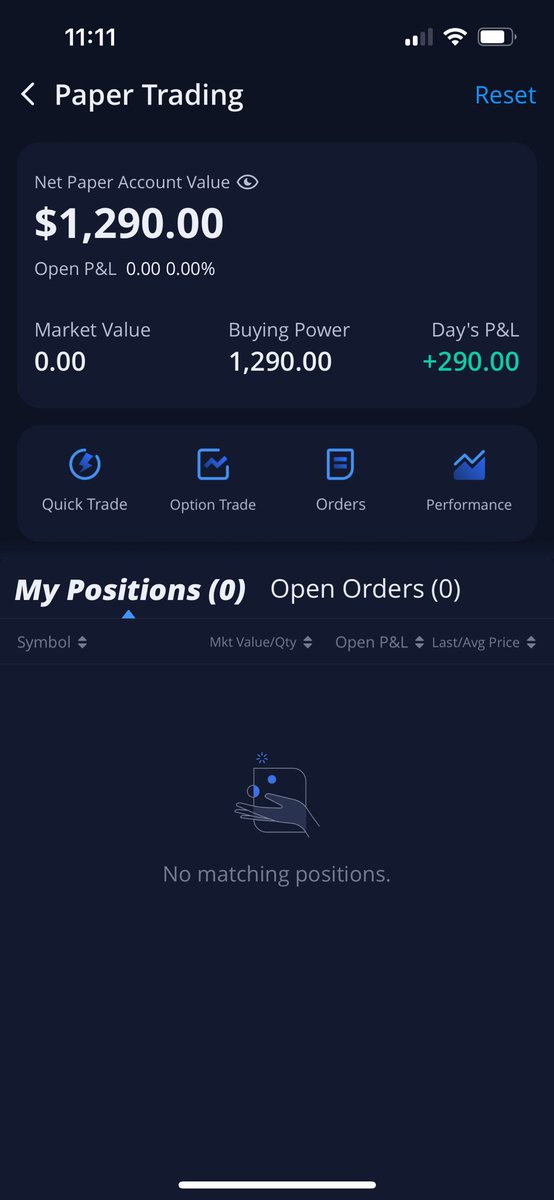 mikx_y's tweet photo. Starting paper trading with a $1k port day 1 https://t.co/PEL59GQOn9