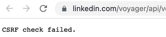 Linkedin is having Content Security Policy errors preventing it from loading properly. Queries for users data are failing  the Cross Site Request Forgery #CSRF check. #linkedin server is not trusting the request from its users😲
<a href="/cyber/">Follow CISA's accounts: @CISAgov and @CISACyber</a> @attcyber 
#linkedindown #csp #cybersecurity