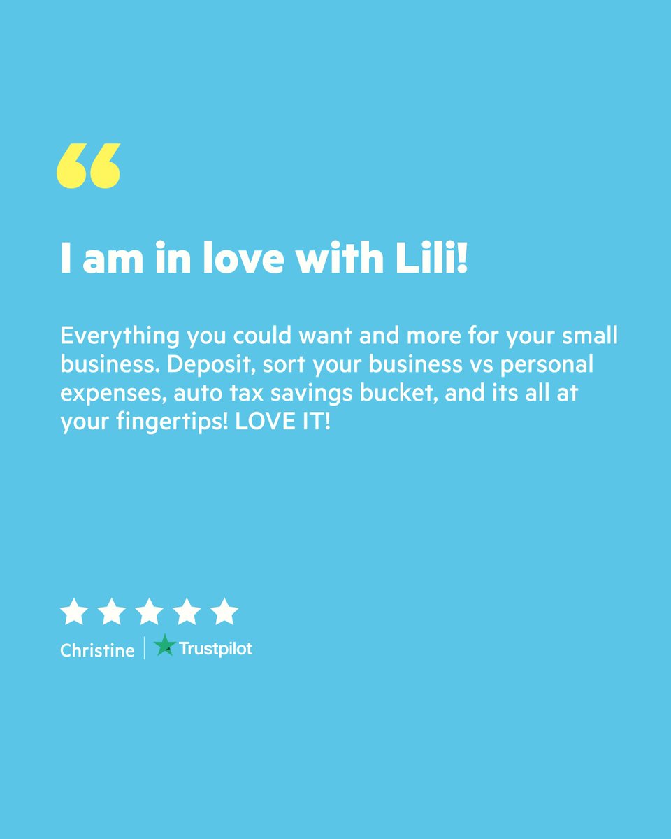hellofromLili's tweet photo. Tax season is coming 🌬 Let's get you prepared 🙌
#taxseason #lili #lilipro #testimonial #5stars #taxbucket #taxoptimizer #trustpilot https://t.co/a6W7HYUTXE