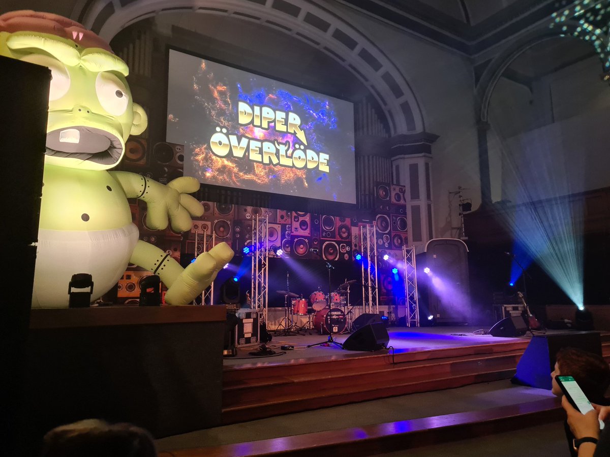 Diper Överlöde was awesome (for me) but my 8yo literally cried through the whole thing because he was too shy to go on stage with <a href="/wimpykid/">Jeff Kinney</a>