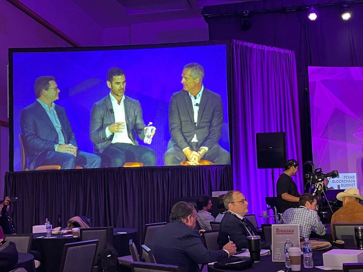 Lancium's tweet photo. HAPPENING NOW! EVP, Power @ShaunEnergy on the ERCOT Demand Response Panel at #TXBlockchainSummit presented by the @txblockchain1. 

#bitcoin #blockchain #ERCOT #CLR #balancingenergy #renewables https://t.co/hTwcrWF083