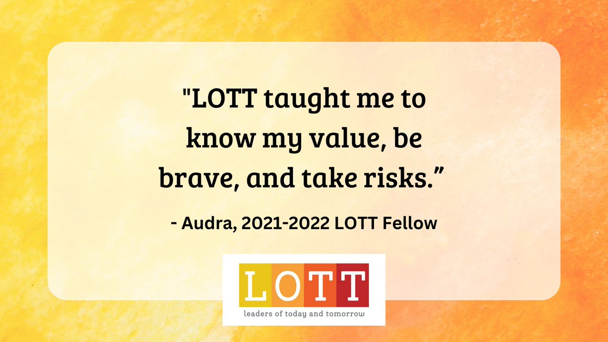 LOTT Fellows are bold and committed to reaching their goals. Please consider making a donation this afternoon as this is your last chance to get your gift matched! 

givemn.org/organization/L…