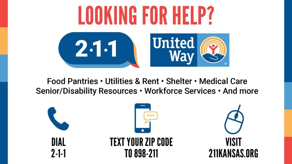 Need help? Just dial 2-1-1 and you will be connected with a professional who can help you get your needs met. #LiveUnited #Kansas211