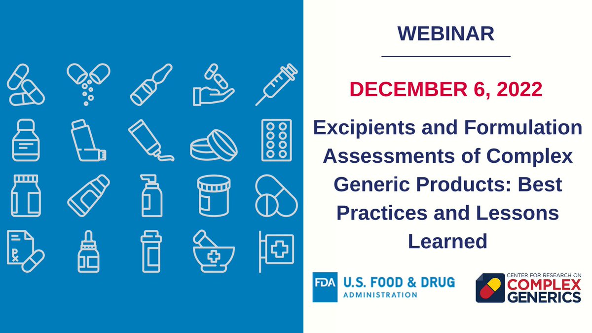 Center for Research on Complex Generics (CRCG) (@complexgenerics) on Twitter photo The full agenda and speaker bios for the December Workshop on Excipients and Formulation Assessments of Complex Generic Products: Best Practices and Lessons Learned are now available on the CRCG Website. 
complexgenerics.org/excipients-for… The full agenda and speaker bios for the December Workshop on Excipients and Formulation Assessments of Complex Generic Products: Best Practices and Lessons Learned are now available on the CRCG Website. 
complexgenerics.org/excipients-for…