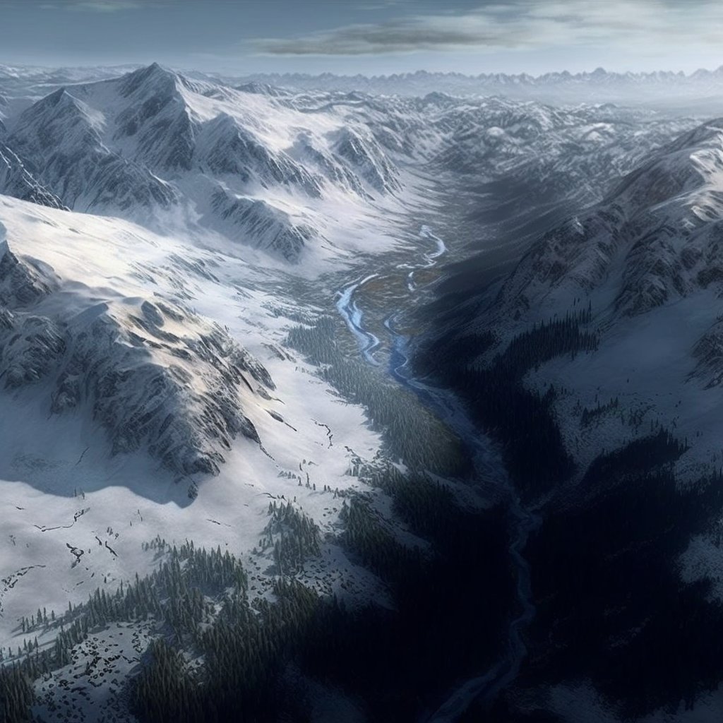 BigCzcn's tweet image. Image generation from AI midjourney. We started with prompt "Mountain snowpacks provide a critical water resource for agriculture and human populations" quoted from the abstract of @CZCNet #BigDataCluster member Elijah Boardman's #AGU22 session: bit.ly/CZNAGU22121201