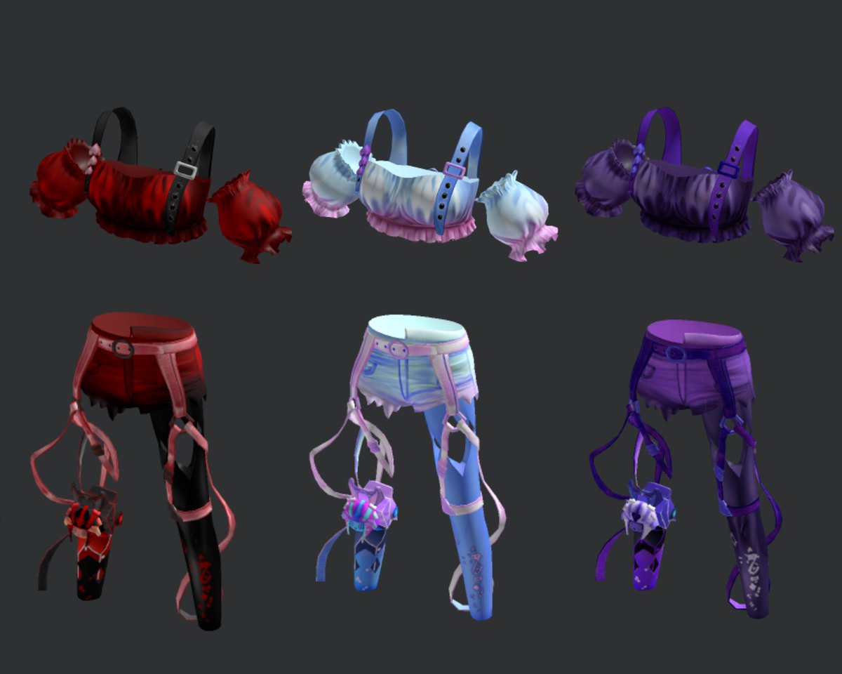 Just released more recolors of Straps Shorts w/ Mecha Bunny🐰 and the matching Puffed Ruffle Crop Top! Anyone get hooked on this outfit? 😜
roblox.com/catalog?Keywor…

#ROBLOX #RobloxDev #RobloxClothing #UGC #UGCcreator <a href="/Roblox/">Roblox</a>