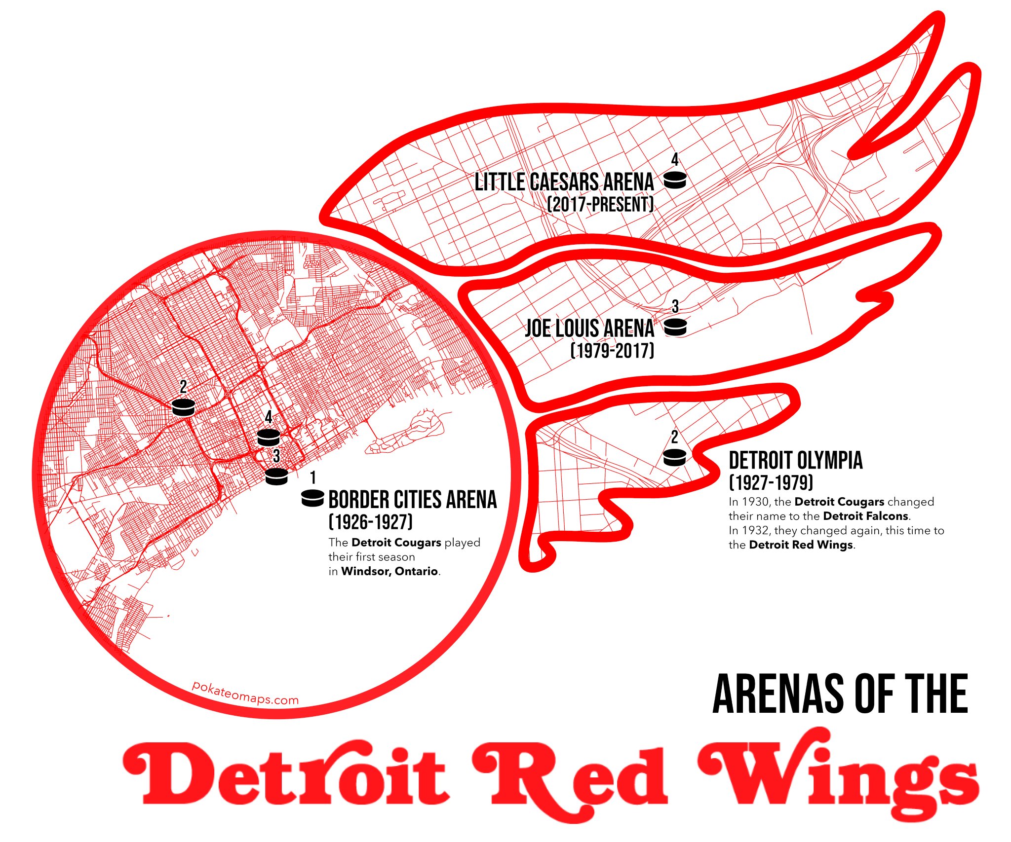🥔🗺️ ᴘᴏᴋᴀᴛᴇᴏ ᴍᴀᴘs on Twitter "All the different arenas that the Detroit
