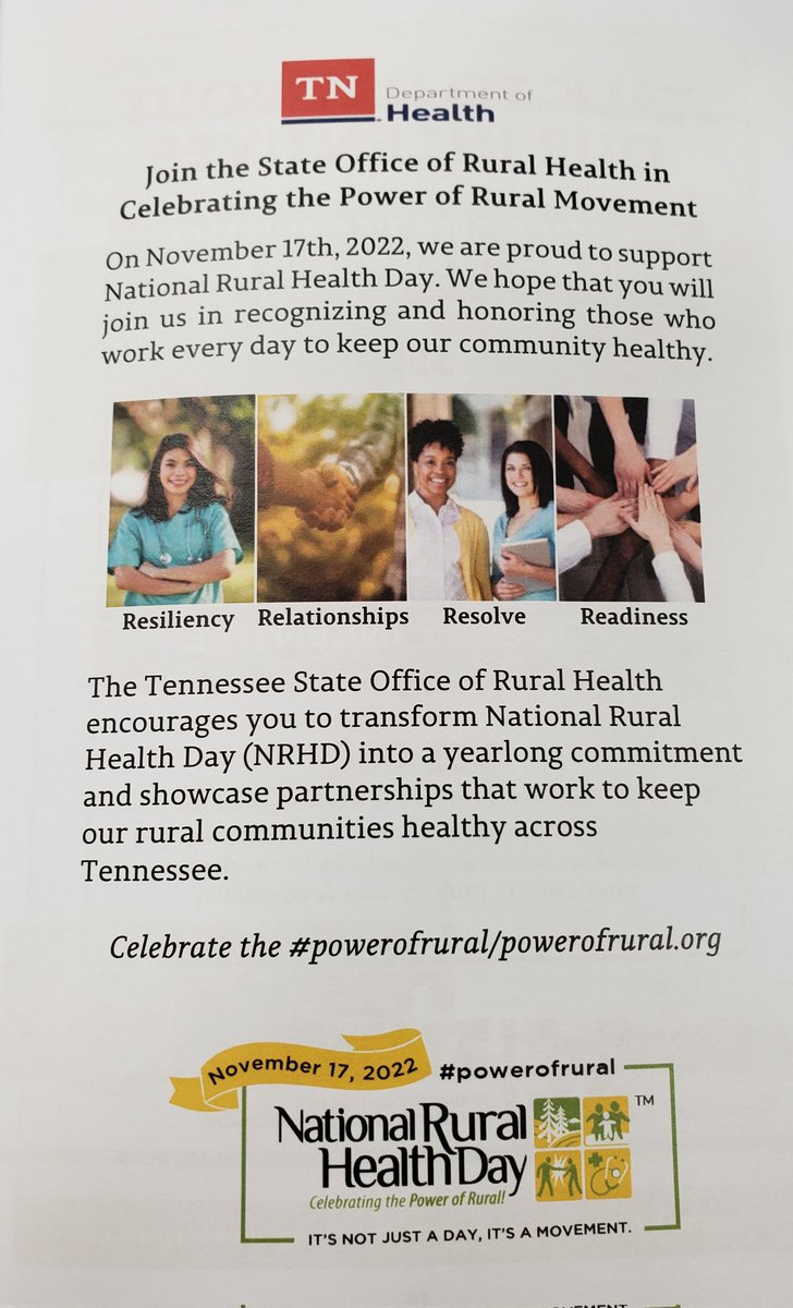 PCTCoP's tweet photo. #PCTCoP @Rhat.org Annual Conference celebrating National Rural Health Day!
#PowerOfRural
#TNAHEC
#ruralhealth
#NationalRuralHealthDay https://t.co/vPkKfHvkNo