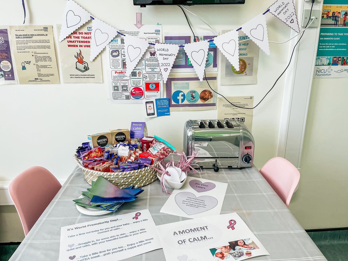 HGreenhill1970's tweet photo. Truro Neonatal Unit celebrating @WPrematurity day 2022 by launching welcome bags for families. Our very own amazing KNest neonatal peer supporters worked hard to make this happen!! ❤️❤️❤️❤️ 💙💜🧡 thank you so much xxx. @SWNeoAHP @RCHTWeCare @Ctregonning87 https://t.co/dtCyRGHLlS