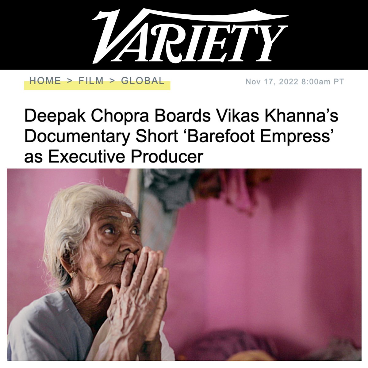 barefootamma's tweet image. We're deeply honored to have @DeepakChopra join our film and our mission: to share Amma's story in service of providing high quality education for girls in underserved communities in India. 

"I am willing to learn if you are willing to teach me" - Karthyayami Amma

#BeLikeAmma