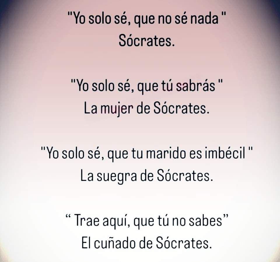 #HumorConMoraleja 
Sócrates, según perspectivas y parentescos...😅