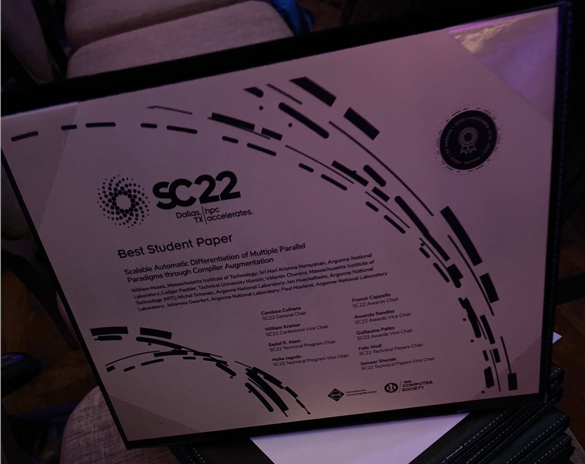 Ludger Paehler (@ludgerpaehler) on Twitter photo We actually won the best student paper award this time around!! 🤩🤩🥳🥳 #SC22 <a href="/MIT/">Massachusetts Institute of Technology (MIT)</a> <a href="/argonne/">Argonne National Lab</a> <a href="/TU_Muenchen/">TU München</a> We actually won the best student paper award this time around!! 🤩🤩🥳🥳 #SC22 <a href="/MIT/">Massachusetts Institute of Technology (MIT)</a> <a href="/argonne/">Argonne National Lab</a> <a href="/TU_Muenchen/">TU München</a>