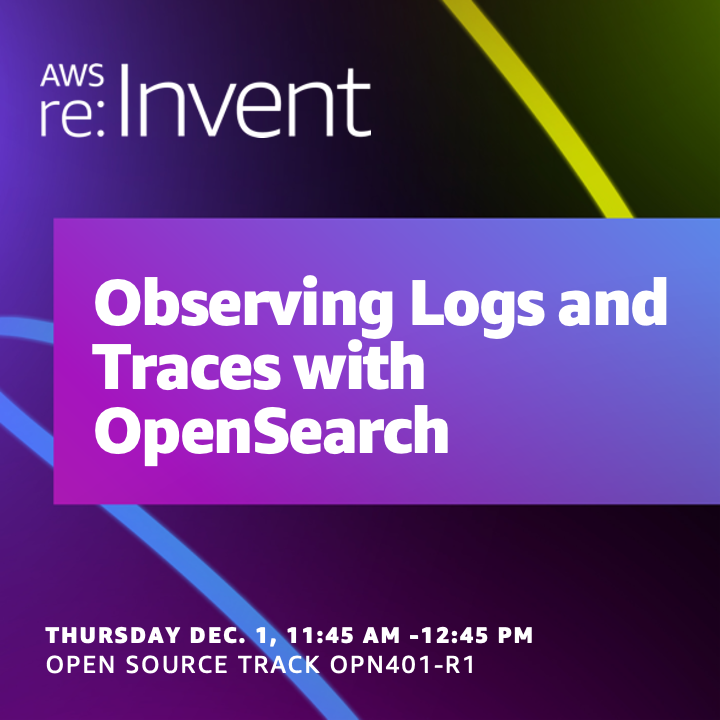 AWSOpen's tweet photo. With OpenSearch and OpenSearch Dashboards, you can store, analyze, visualize, and monitor your application, infrastructure, and security. There are many choices and tradeoffs to consider. Save a seat and come with your Qs. https://t.co/L9gdHAaVx2

#AWS #reInvent #opensource https://t.co/gSXo7qvG5h