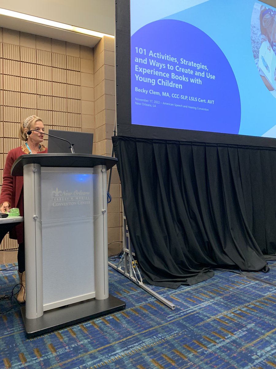 So many great ideas at Becky Clem’s   <a href="/beckyslpavt2012/">Becky Clem</a> presentation on experience creations at #ASHA2022! Here’s an article to share with families to help them understand WHY experience books are a great tool: 
hearingfirst.org/b/blog/posts/1…
#slpeeps