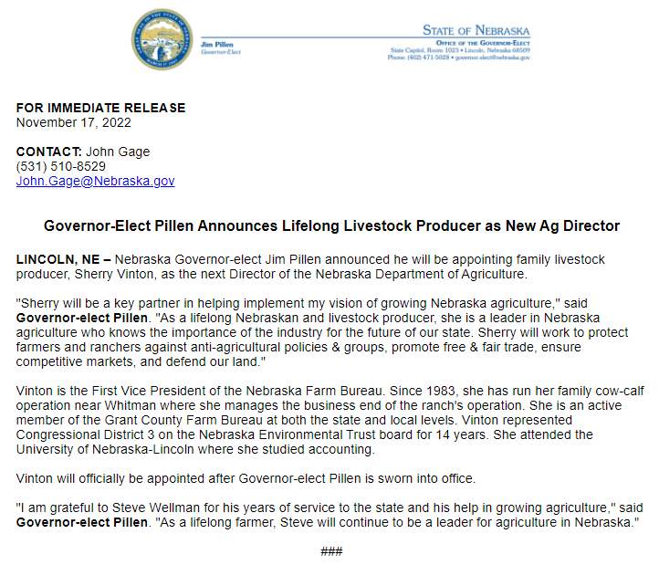 Governor Jim Pillen tweet media