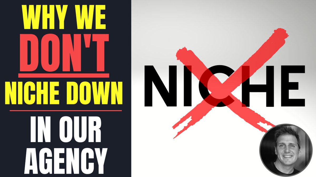 ppcvideo's tweet photo. Every day I get asked questions like "Should I niche down in my agency?"
I didn't.... but today I talk about the pros and cons of niching down and how it can benefit / hurt your agency. 

See video here: https://t.co/7SLZxTr2v8

#PPC #digitalagency #startdigitalagency https://t.co/HlWfPJ8tBz