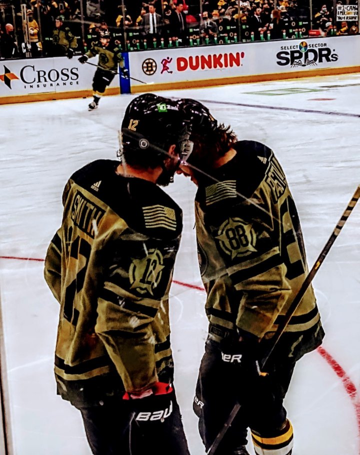 Kegger1986's tweet photo. Bruins military appreciation night
Looking back at last year's event 
@CharlieCoyle_3 @pastrnak96 @CMcAvoy44 https://t.co/jsVF1MamMI