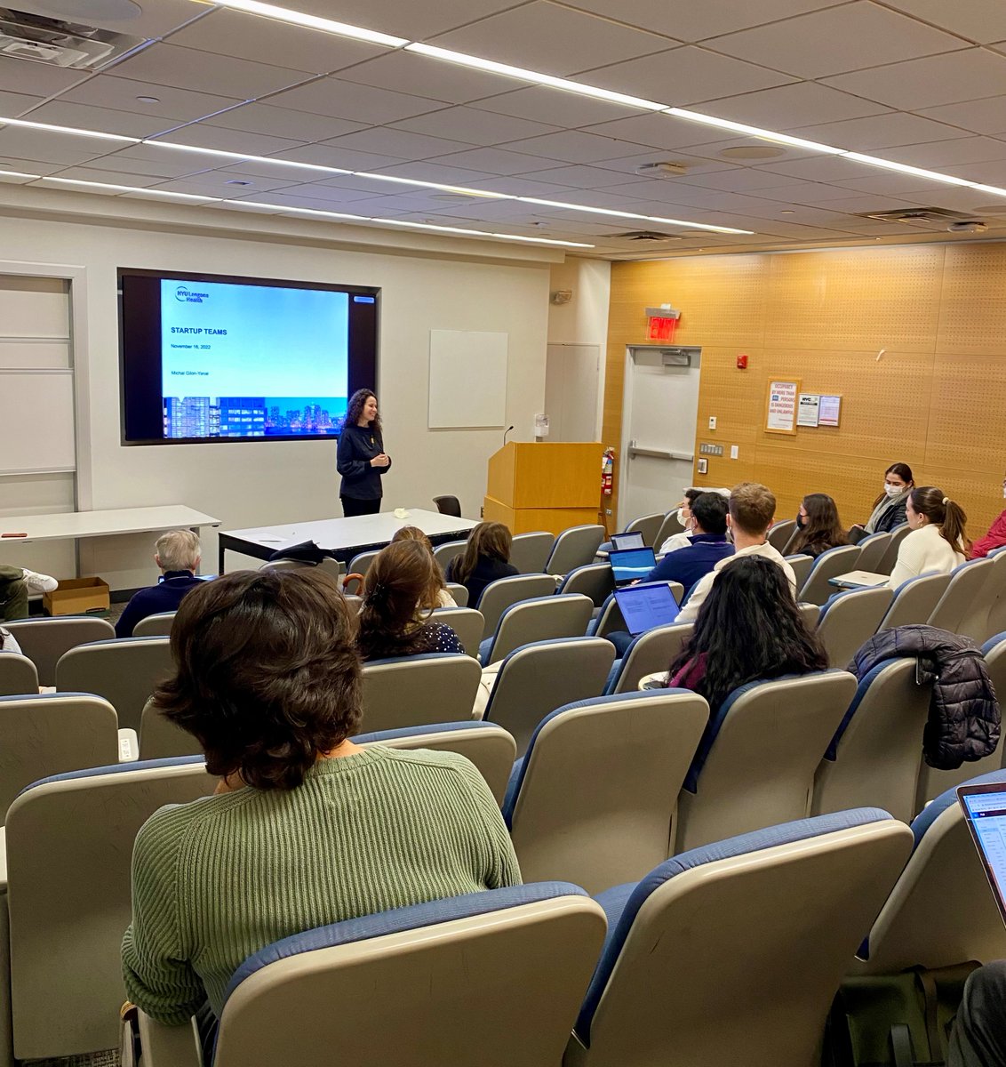 NYUTOV's tweet photo. An engaging discussion at last night’s Biomed Entrepreneurship class! 
We were grateful to have Michal Gilon-Yanai from Two Lanterns Venture Partners &amp; Joseph Ferino from @BrownRudnickLLP who shared their knowledge/ perspectives on startup teams &amp; the legal essentials of startups https://t.co/q42XyBiTDh