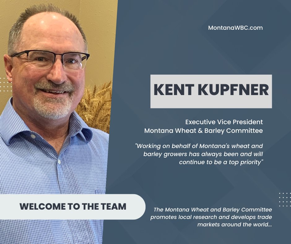 MTAgriculture's tweet photo. The Montana Wheat and Barley Committee (MWBC) is pleased to announce Kent Kupfner has been chosen as the new Executive Vice President.
More Details Here:
https://t.co/QGkbBIYPTh
#MTAg #MontanaAg #MTAgriculture #MWBC https://t.co/SAfjUVsmFF