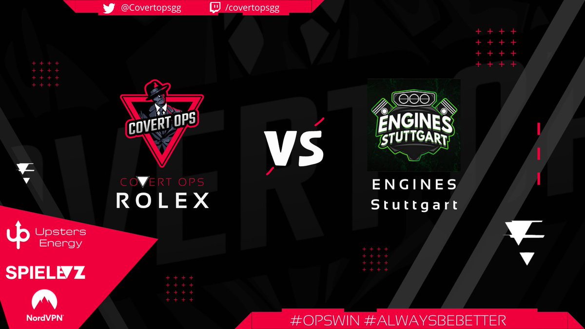 🚨Gameday🚨

The 2 last games of the regular split are important ones.
OPS Team Rolex faces <a href="/engines_stgt/">Engines Stuttgart e.V.</a> to secure much needed wins
and
OPS White Elephants make sure to secure their promotion to div 5.
Lets get it 🔥🔥🔥

📺twitch.tv/engines_stuttg…

#OPSWIN #ALWAYSBEBETTER