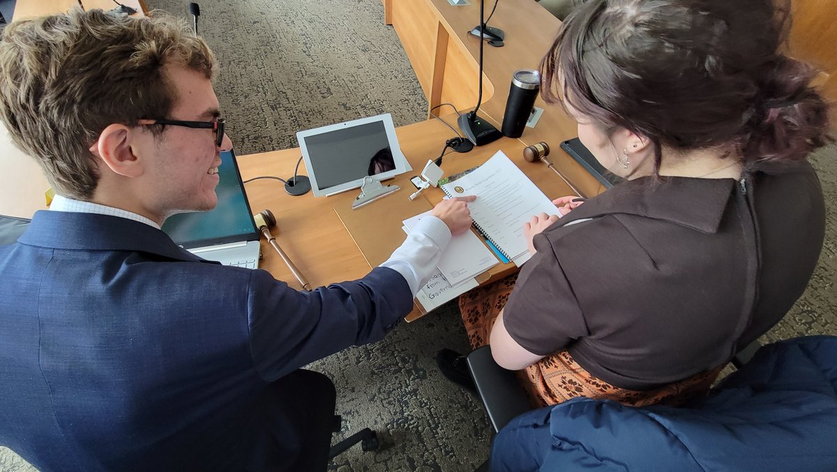 Thanks to <a href="/MNSteveSimon/">Steve Simon</a> for presiding over the opening of the 59th Model Legislature today at Winona State ... and to our students — Freyja Wolfe and Nathaniel Dennis — for being elected Gov. and Lt. Gov. #WinhawkProud #WhyWAPS