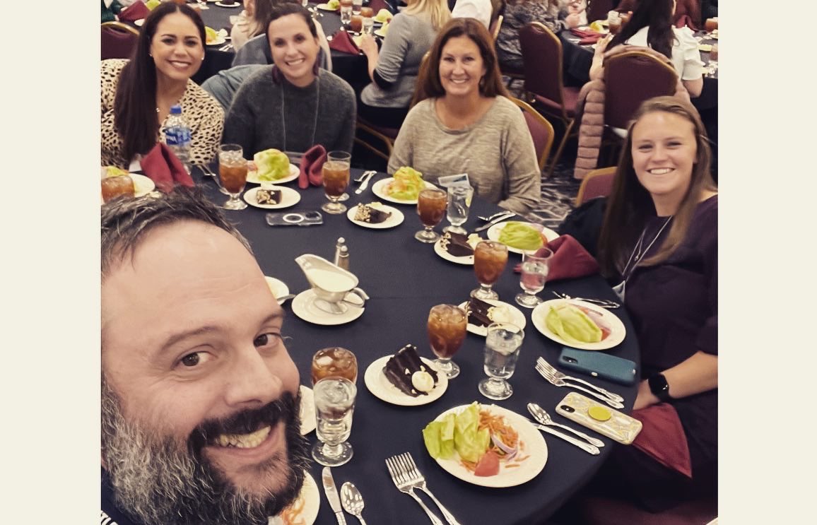 NS_Counselors's tweet photo. Day 1 of @ISCA_IN conf has been full of #prodevo on #preventioneducation, #traumainformedschools, #grief, + more! NS is represented #K12:
Ms. Williams-Stony Creek
Mrs. Nelson-East
Mrs. Anderson-Noble Crossing
Mr. Moorehead-West
Mrs. Kjeldsen-NHS
Ms. Rarick-Counseling Coordinator https://t.co/4YtHzqSjUy