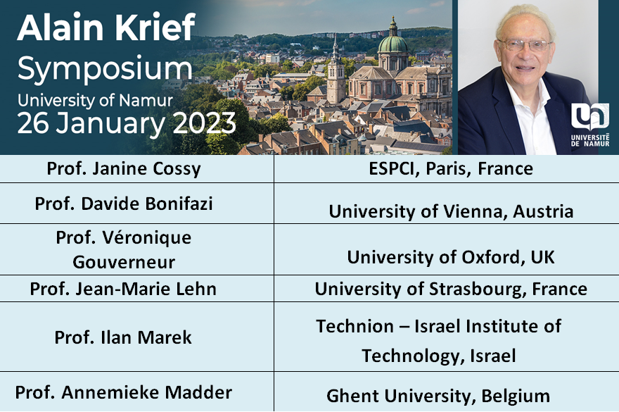 Dr_Berionni's tweet photo. A unique chemistry symposium will take place at @UNamur on January 26th to celebrate a Belgian hero of chemistry. Thanks to our invited speakers and to our sponsors (@frsFNRS and @Thiemechemistry). This event is free but registration is mandatory. Website soon available. 🔽 1/2 https://t.co/XyaXGh2EYr