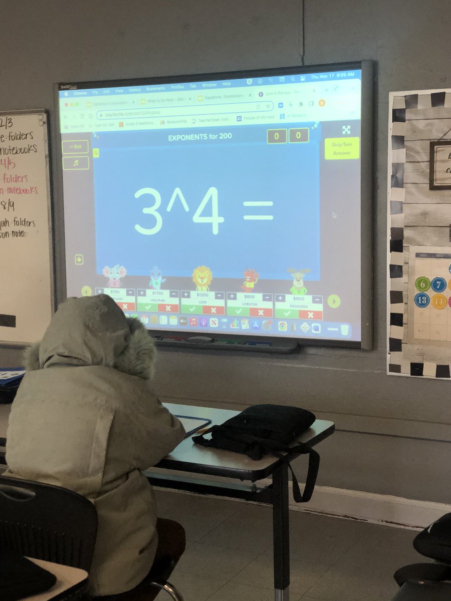 bayleenowlin's tweet photo. Playing Jeopardy to review equations, expressions, and exponents. #fmsteach https://t.co/3VcA5doIxo