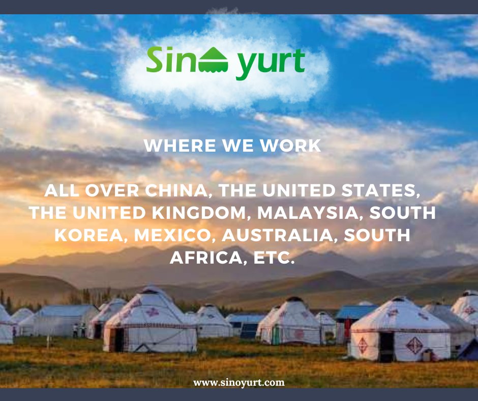 SinoYurt's tweet photo. No matter where you live. Sino yurt will be with you everywhere in the world. Serving our customers quality products across continents. Buy Now!
#onlineshopping #onlineyurt #sinoyurt
#buynow #sellling #products #yurtlife #yurtlife #glampinglife #yurtliving #yurts https://t.co/VoPuiesJIa