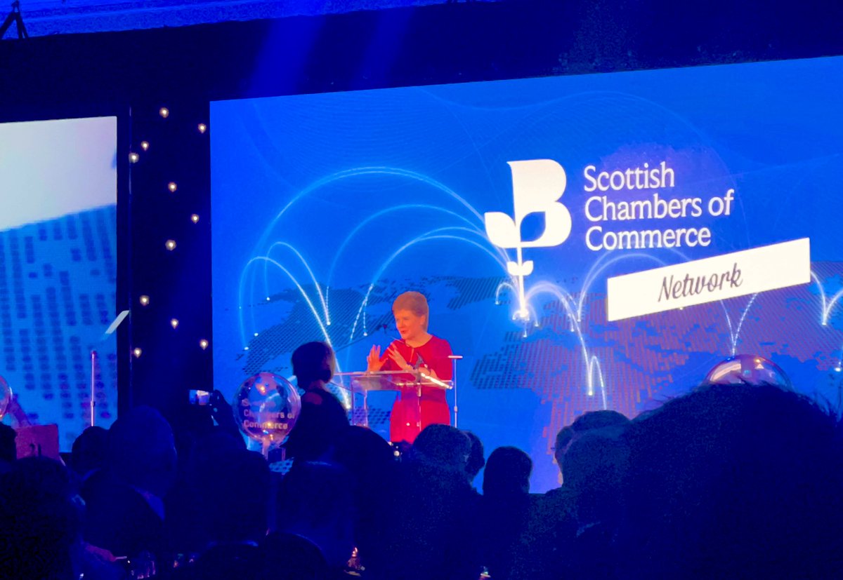 Hearing from <a href="/NicolaSturgeon/">Nicola Sturgeon</a> at the annual <a href="/ScotChambers/">Scottish Chambers</a> business address #SccBusinessAddress22 

<a href="/kayeadams/">Kaye Adams</a> sashaying across the dance floor in the foreground
